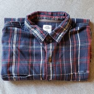 Dickies Blue Plaid Flannel Button-Down Shirt